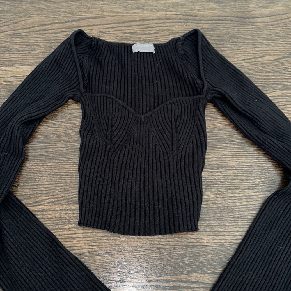 Urban Outfitters Black Scallop-Neck Sweater